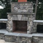 Stone fireplace