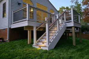 Composite Deck with deck lighting