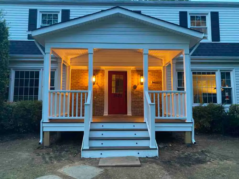 Front Porch With Light On