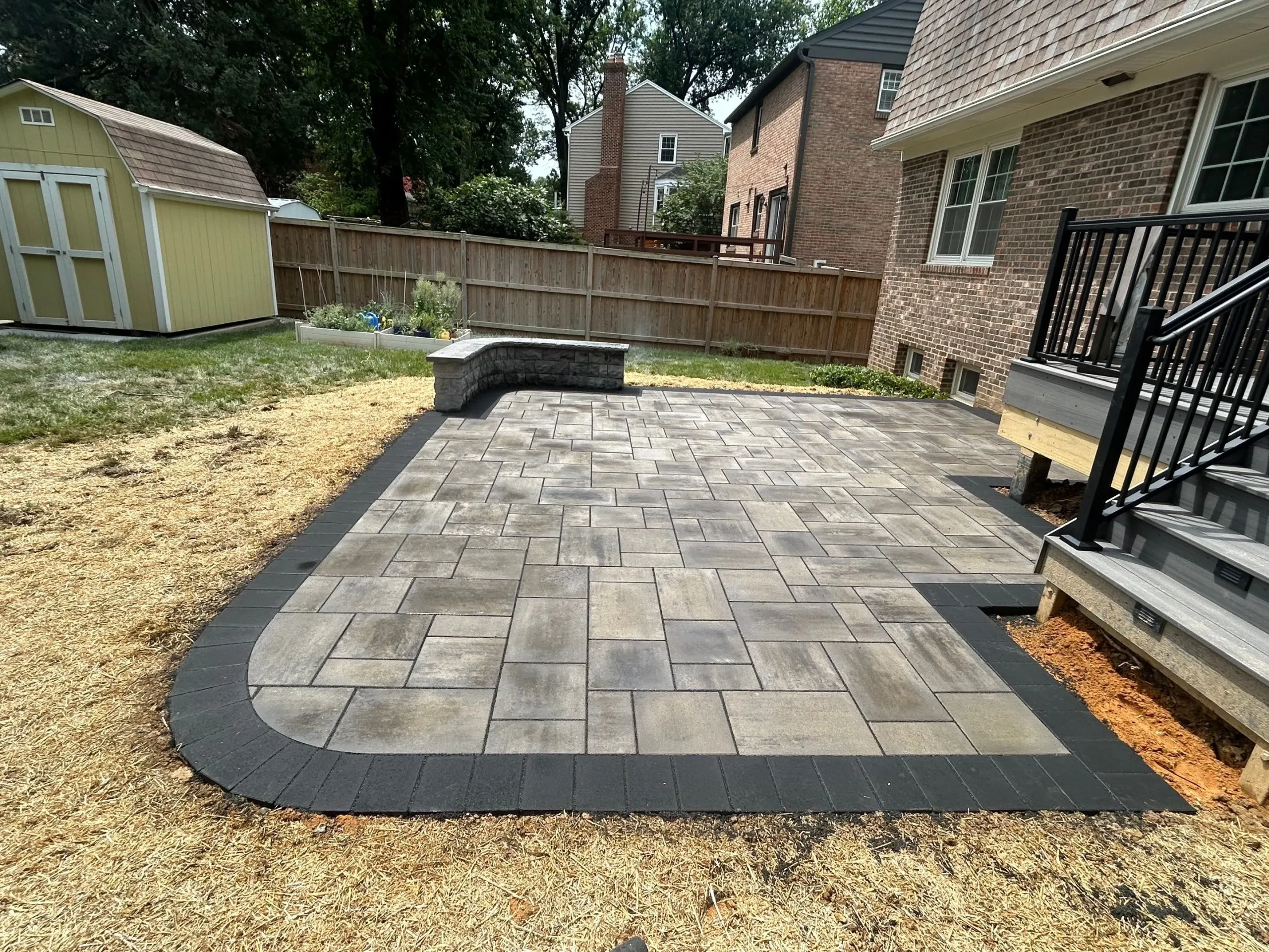 Paver Patio with Sitting Wall