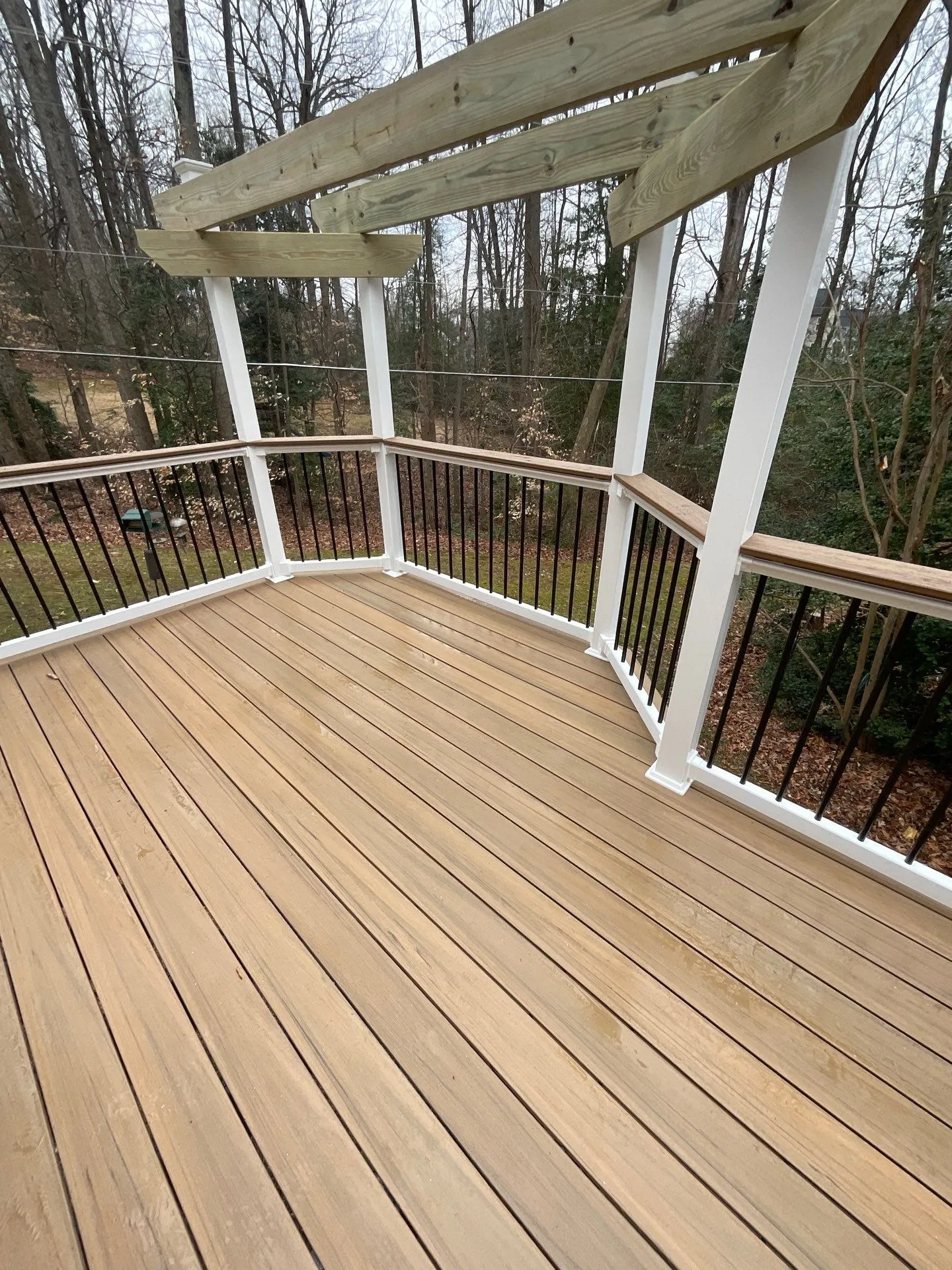 Custom composite deck with custom pergola