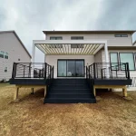 Freestanding deck with aluminum pergola