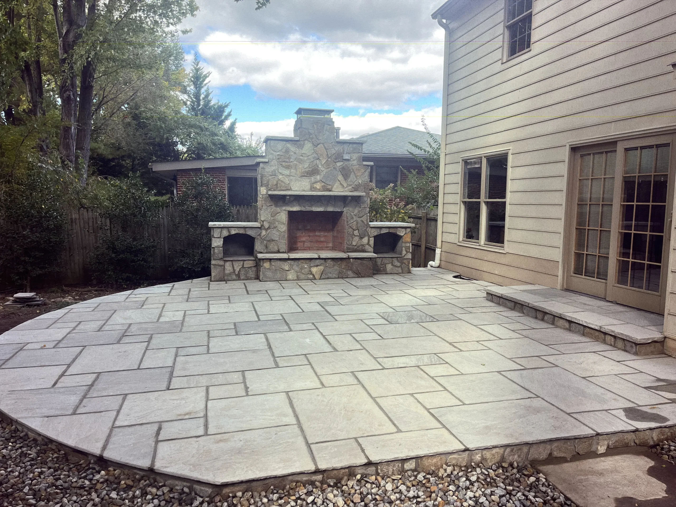 Paver Patio With Fire features