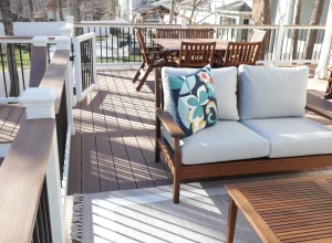 Composite Deck with aesthetically pleasing outdoor furniture