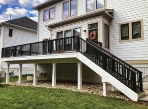 Home with elevated deck